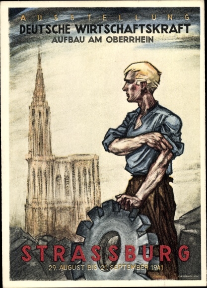 Artist PC Strasbourg Alsace, exhibition German economic power, development on the Upper Rhine, 1941