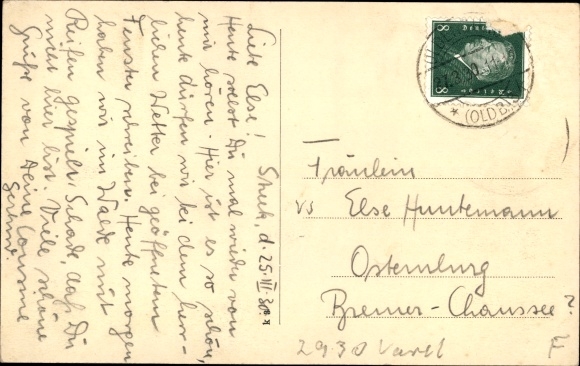 Postcard Streek Sandkrug Hatten in Oldenburg, children&#39;s home of the Reichsbahn health insurance company