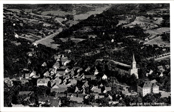 Postcard Lauf in Baden Black Forest, aerial photograph