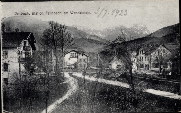 Postcard Jenbach Bad Feilnbach in Upper Bavaria, partial view
