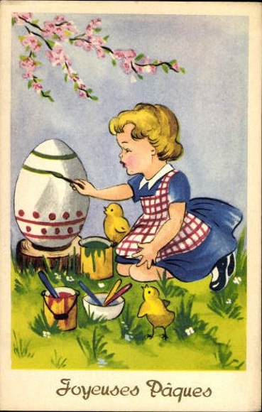 Set of 50 AK Easter chicks, lambs, religion etc.
