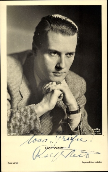 Postcard actor Rolf Weih, portrait, Ross 3322/1, autograph