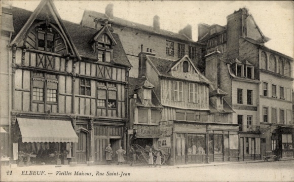 Ak Elbeuf Seine-Maritime, Alte Häuser, Rue Saint Jean