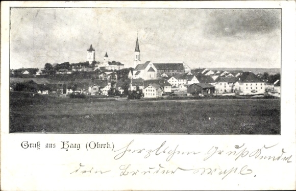 Postcard Haag in Oberbayern, total view