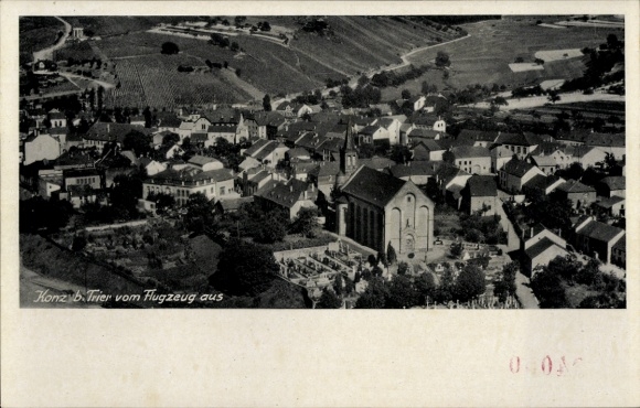 Ak Konz an der Mosel, Fliegeraufnahme