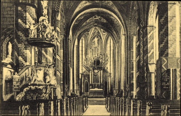 Ak Bergen auf der Insel Rügen, Kirche, Inneres