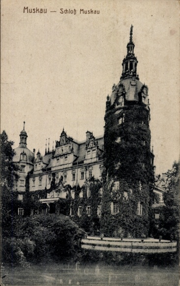 Postcard Bad Muskau in Upper Lusatia, Castle