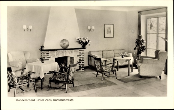 Ak Manderscheid in der Eifel Rheinland Pfalz, Hotel Zens, Konferenzraum