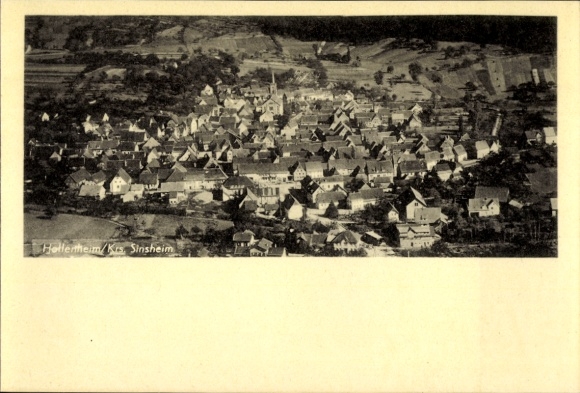 Postcard Hoffenheim Sinsheim in Baden, aerial photograph