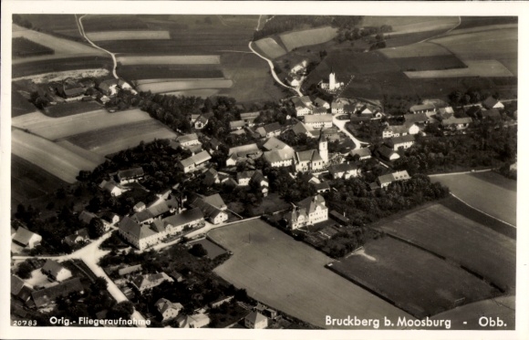 Postcard Bruckberg in Lower Bavaria, aerial photograph