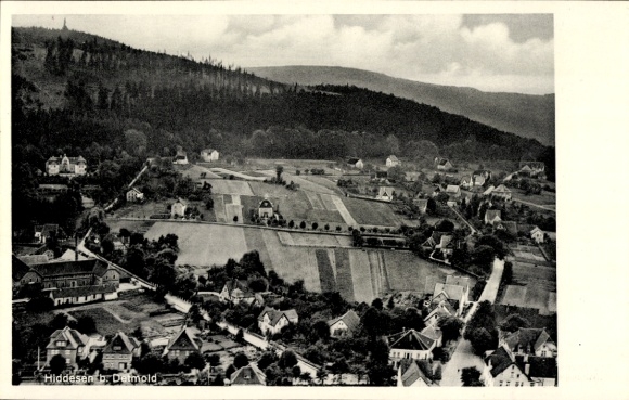 Postcard Hiddesen Detmold in the Teutoburg Forest, aerial photograph