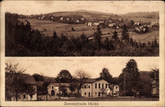 Ak Wurbis Crostau Schirgiswalde Kirschau in der Oberlausitz Sachsen, Gesamtansicht, Teilansicht