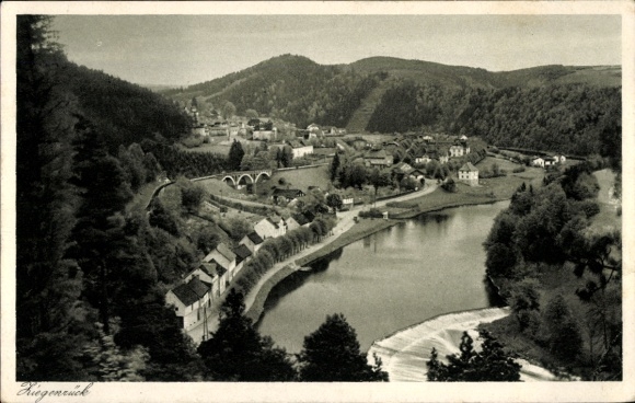 Postcard Ziegenrück on the Saale Thuringia, Upper Saale Valley, view from the circular part