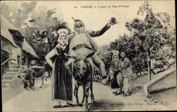 Postcard Yvetot Seine Maritime, it is a Roy d'Yvetot