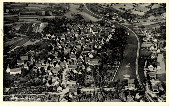 Postcard Ittlingen im Kraichgau, aerial photograph