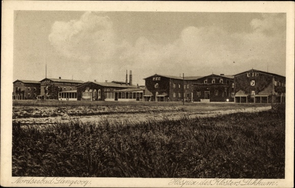 Postcard Nordseebad Langeoog Ostfriesland, hospice of the Lukkum monastery