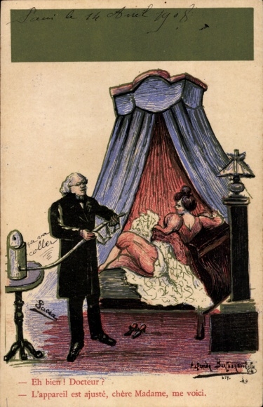 Kunstenaar Ak Eh bien! Arts? L'appareil est ajusté, chère Madame, me voici, humor