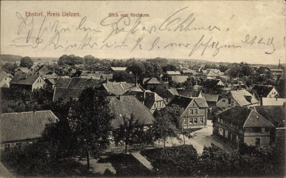 Ak Ebstorf in der Lüneburger Heide, Ort vom Kirchturm aus gesehen