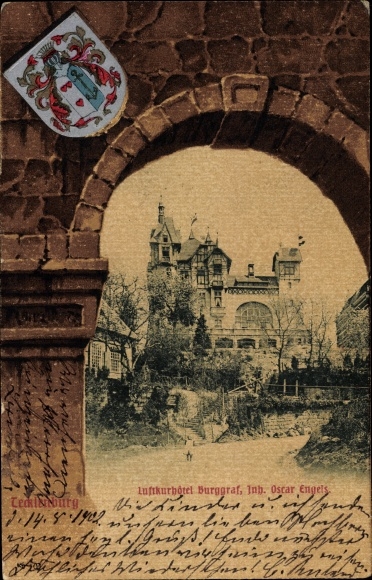 Wappen Passepartout Ak Tecklenburg in Westfalen, Hotel Burggraf