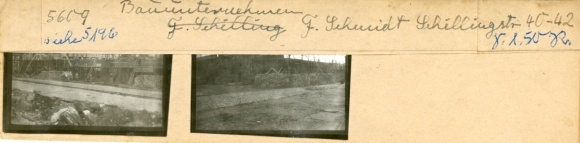 Kontaktabzug Fotos Berlin Reinickendorf, Bauunternehmen G. Schmidt, Schillingstr.40-42 2 Fotos 2x4cm