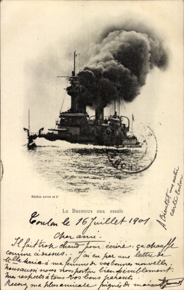 Ak Coulon Deux Sèvres, Le BRENNUS aux essais,  16. Juli 1901
