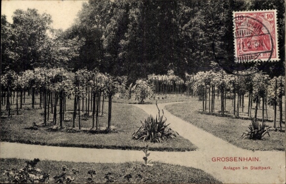 Ak Großenhain Saksen, faciliteiten in het stadspark
