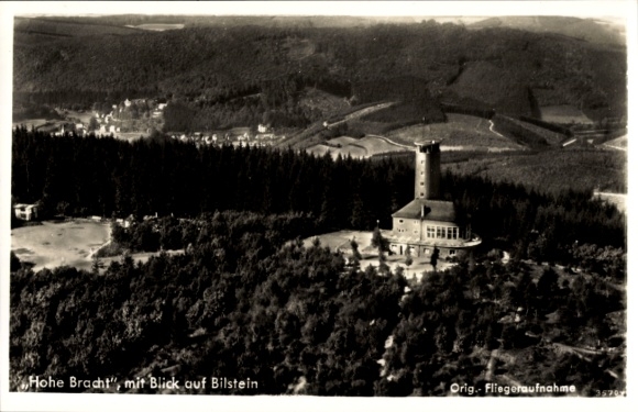 Postcard Lennestadt in the Sauerland, Hohe Bracht, observation tower, view of Bilstein, swarm of trees, F