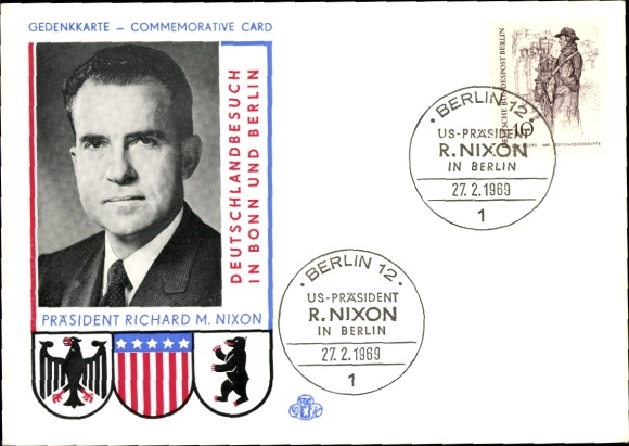 Ak 37. US Präsident Richard M. Nixon, Besuch in Bonn und Berlin 1969