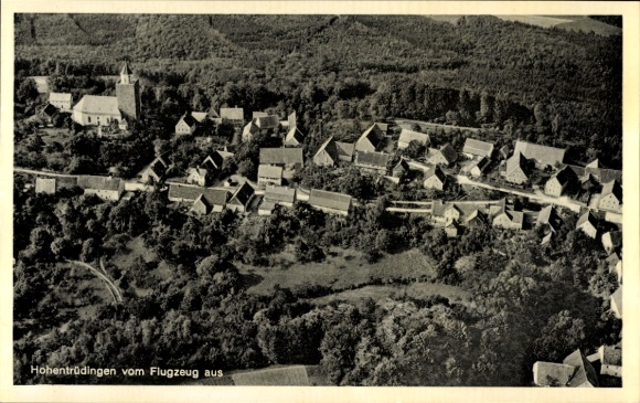 Ak Hohentrüdingen Heidenheim Mittelfranken, Vogelperspektive, Stadtansicht, Gebäude, Kirche, länd