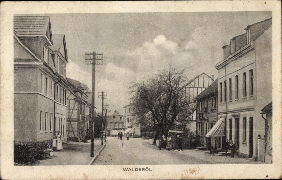 Postcard Waldbröl in Oberbergisches Land, street section in town