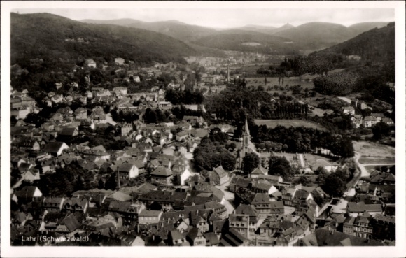 Ak Lahr in Baden Schwarzwald, Fliegeraufnahme