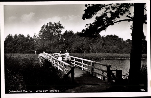 Postcard Prerow Darss in Mecklenburg Western Pomerania, way to the beach