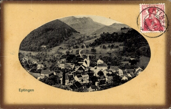 Ak Eptingen Kanton Basel Land, Ansicht von  Hügel, Häuser, Landschaft, schwarz-weiß
