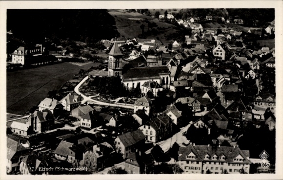 Postcard Elzach in the Black Forest, aerial photograph