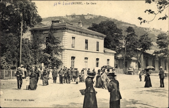 Postcard Aurec sur Loire Haute Loire, The Station