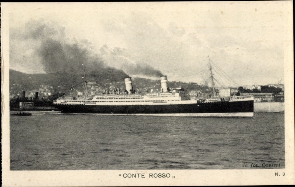 PC steamer Conte Rosso, Italian Line, Lloyd Sabaudo