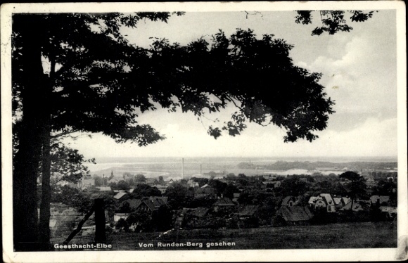 Postcard Geesthacht on the Elbe, town seen from the Round Mountain