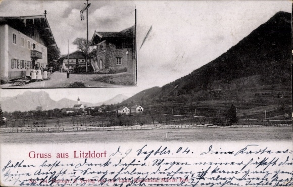 Postcard Litzldorf Bad Feilnbach in the district of Rosenheim Upper Bavaria, general view, guest house, residents