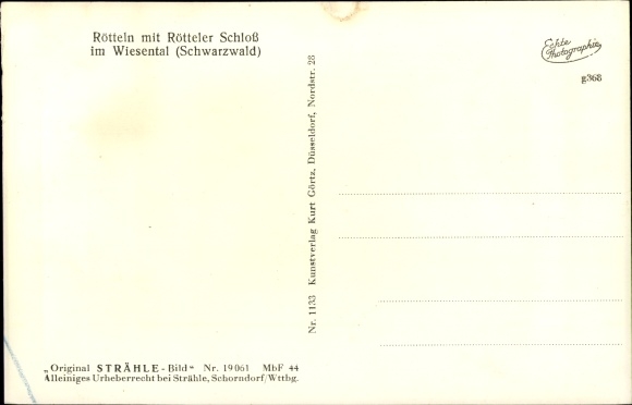 Postcard Rötteln Haagen Lörrach in Baden Württemberg, place with Rötteler Castle in the Wiesental