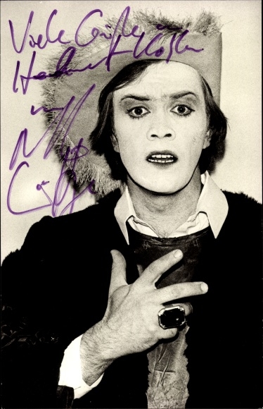 Aktor KP Martin Lüttge, portret jako Faust, Staatstheater Stuttgart 1977, autograf