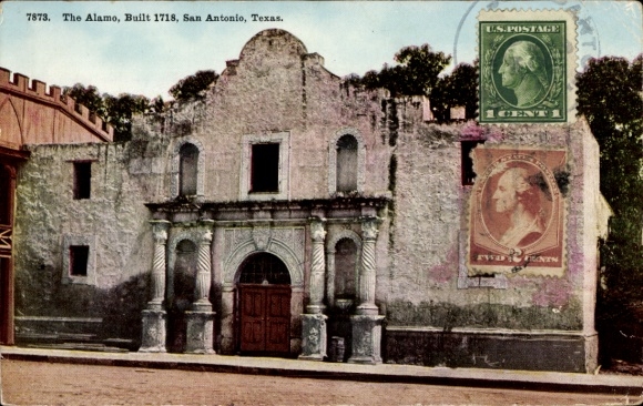 Ak San Antonio Texas VS, The Alamo, gebouwd in 1718