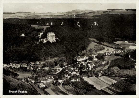 Postcard Eybach Geislingen an der Steige, aerial photograph