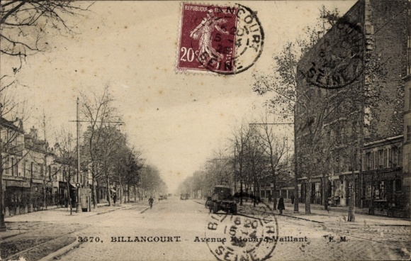 Postcard Billancourt Hauts de Seine, Avenue Edouard Vaillant
