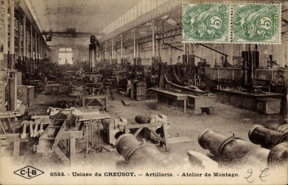 CPA Le Creusot Saône et Loire, Usines, Artillerie, Atelier de Montage