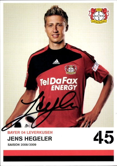 Autogrammkarte Fußballer Jens Hegeler, Bayer 04 Leverkusen, Autogramm