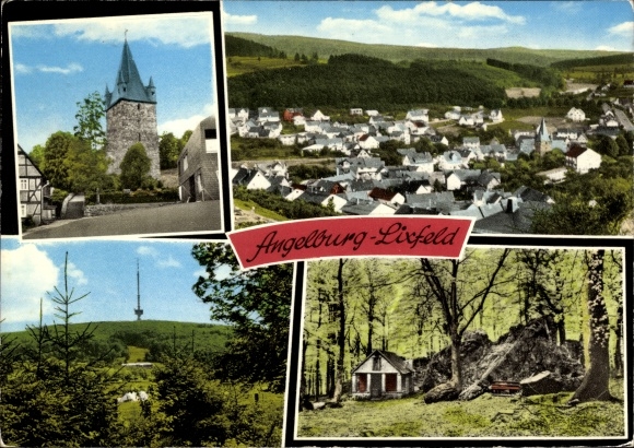 PC Lixfeld Angelburg in Hesse, church, forest area, partial view