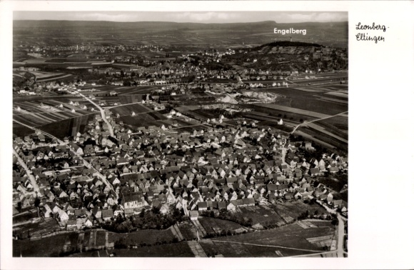Ak Eltingen Leonberg in Württemberg, Fliegeraufnahme, Engelberg