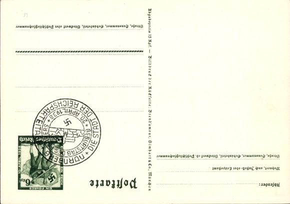 Postal stationery Postcard Klein, One People, One Reich, One Führer, Anschluss of Austria 1938, Greater Germany