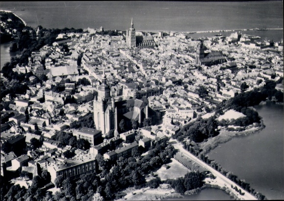 Photo Stralsund in Western Pomerania, aerial photograph