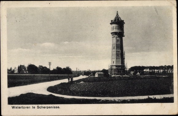 Postcard Scherpenisse Zeeland, Water Tower